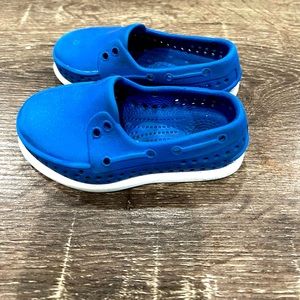 Native Shoes - Size 5c - Blue and White Boat Loafer Shoe